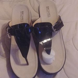 Michael Kors Black Patten Leather Sandal